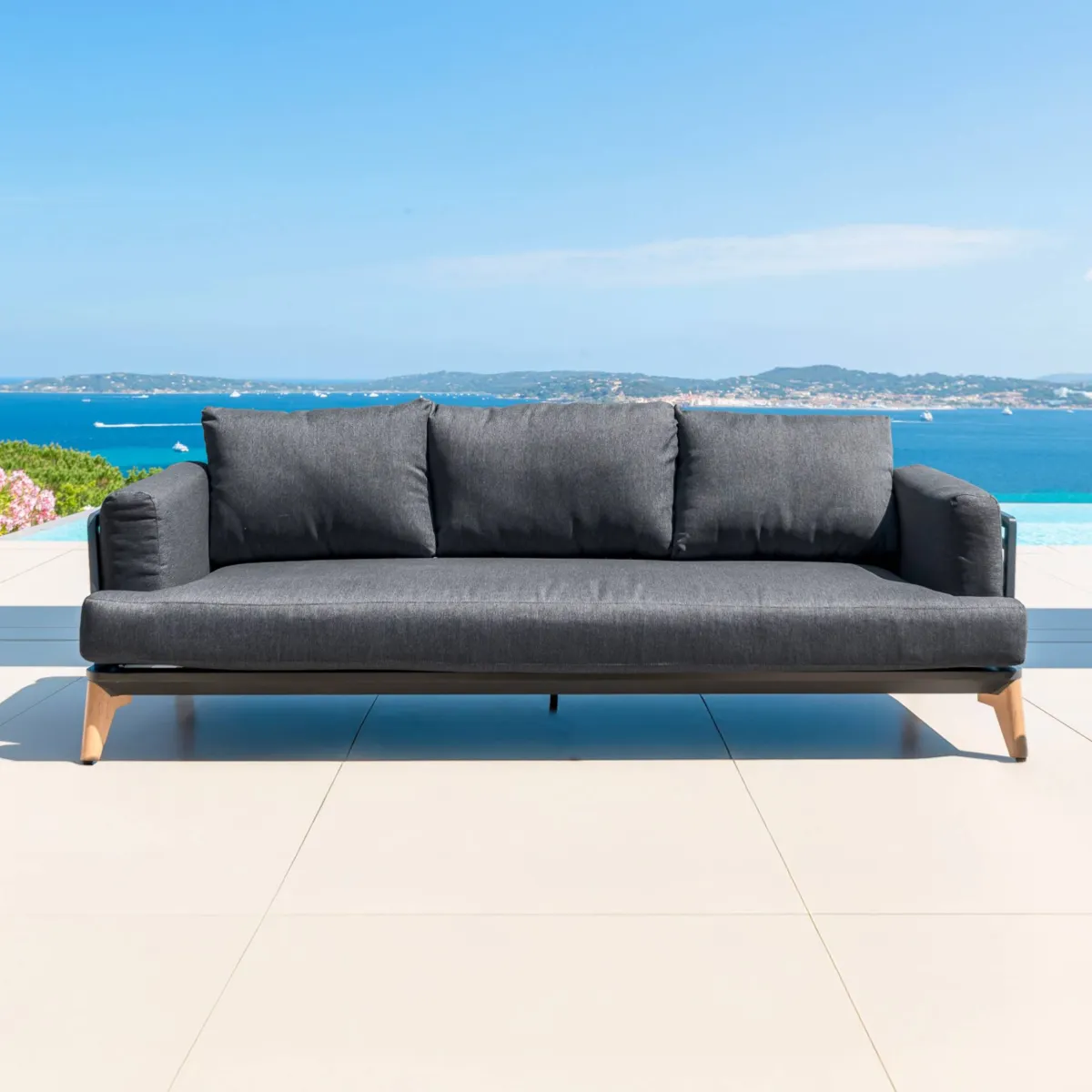Salotto da giardino alluminio 12 posti 8 pezzi Monte Carlo Grigio antracite