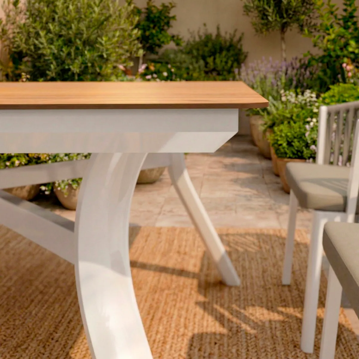Tavolo da giardino alluminio 8 posti (136 x 136 cm) Amalfi Bianco