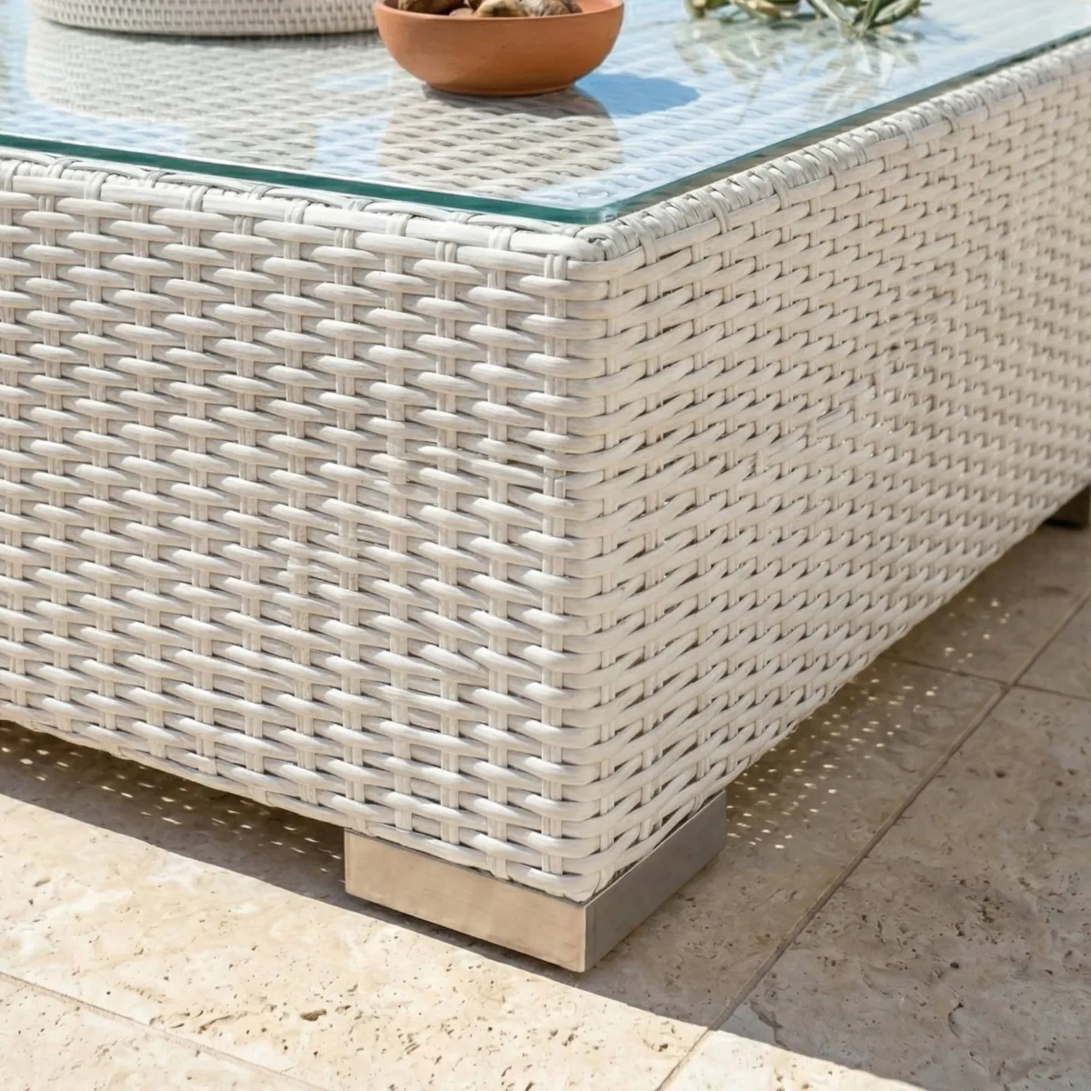 Table basse de jardin carrée Palma - Blanc