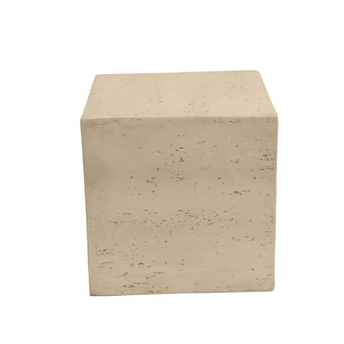 Tavolino d'appoggio quadrato in magnesio ossidato (H40 cm) Romeau Bianco