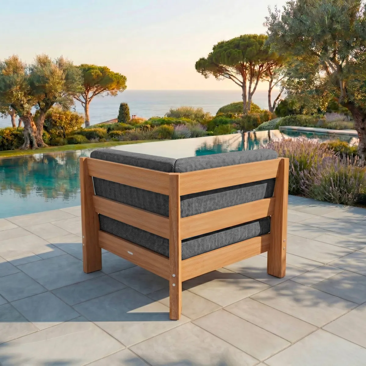 Poltrona da giardino ad angolo Bornéo Grigio antracite