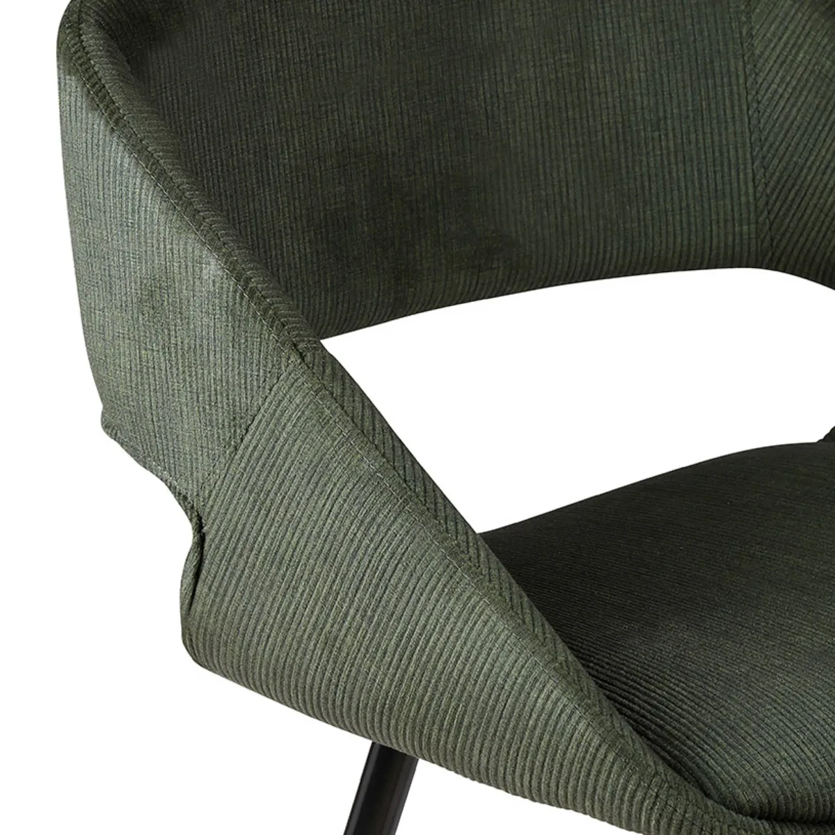 Lot de 2 chaises îlot central avec dossier velours côtelé (Assise 68cm) Kosmo Vert foncé