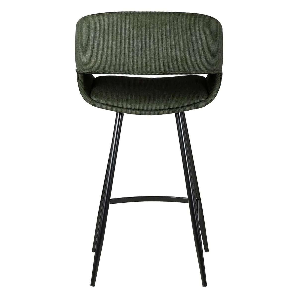 Lot de 2 chaises îlot central avec dossier velours côtelé (Assise 68cm) Kosmo Vert foncé