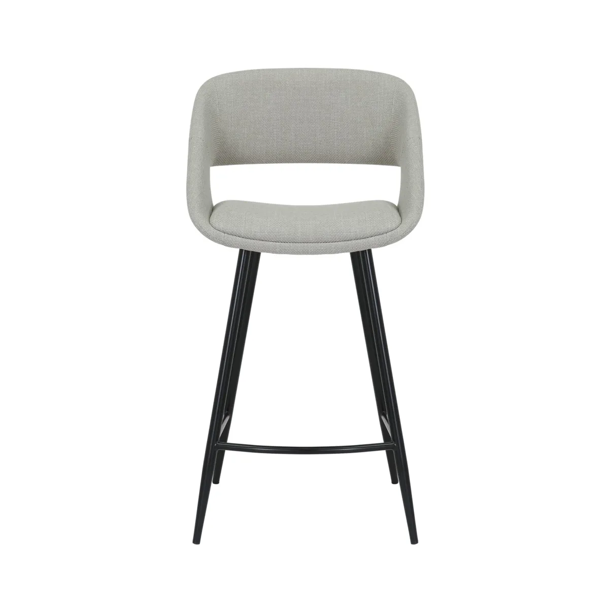 Set di 2 sedie per isola centrale con schienale in tessuto (seduta 68cm) Kosmo Ecru