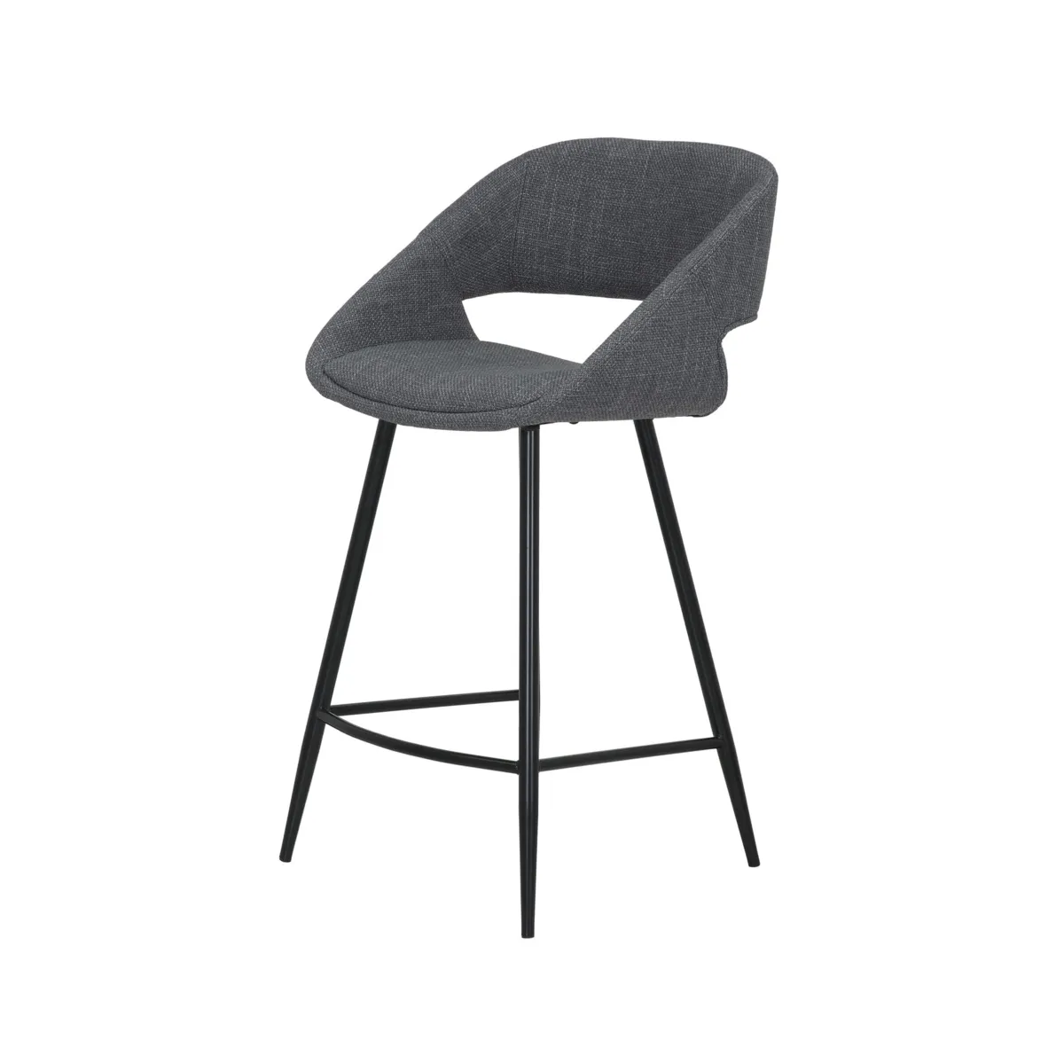 Set di 2 sedie per isola centrale con schienale in tessuto (seduta 68cm) Kosmo Grigio scuro
