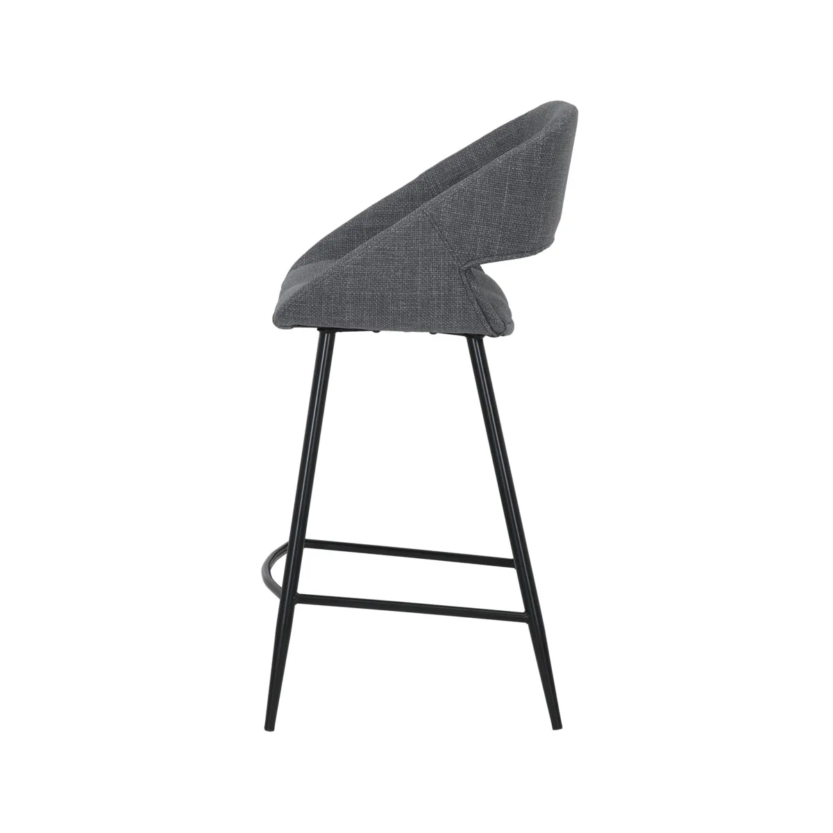 Set di 2 sedie per isola centrale con schienale in tessuto (seduta 68cm) Kosmo Grigio scuro