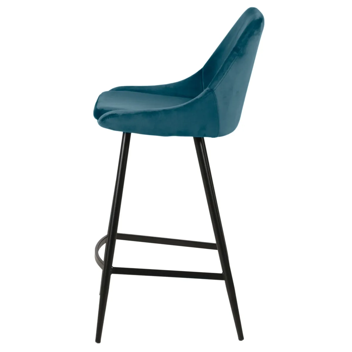 Set di 2 sgabelli da bar con schienale in velluto (Altezza seduta 75cm) Juno Blu scuro