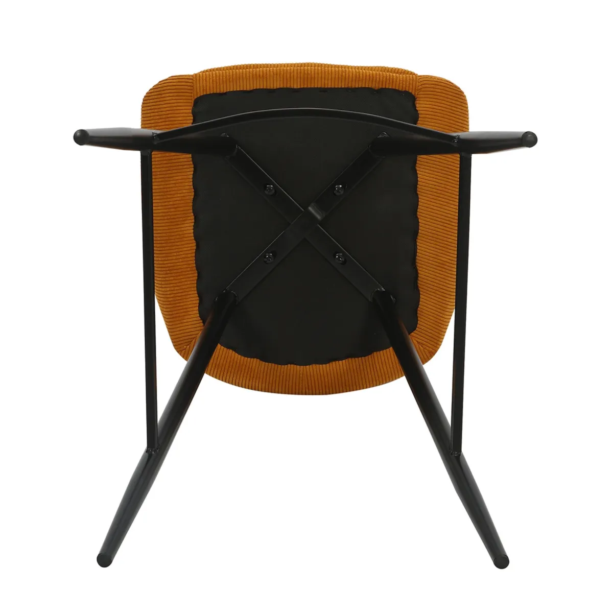 Set di 2 sgabelli da bar con schienale in velluto a coste (Altezza seduta 75cm) Juno Giallo curry