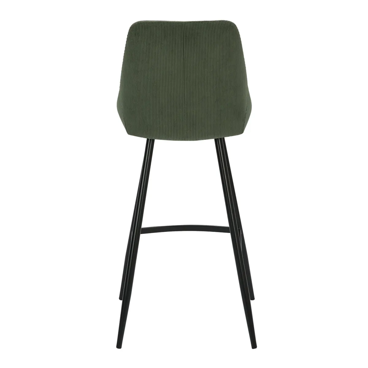Set di 2 sgabelli da bar con schienale in velluto a coste (Altezza seduta 75cm) Juno Verde pino