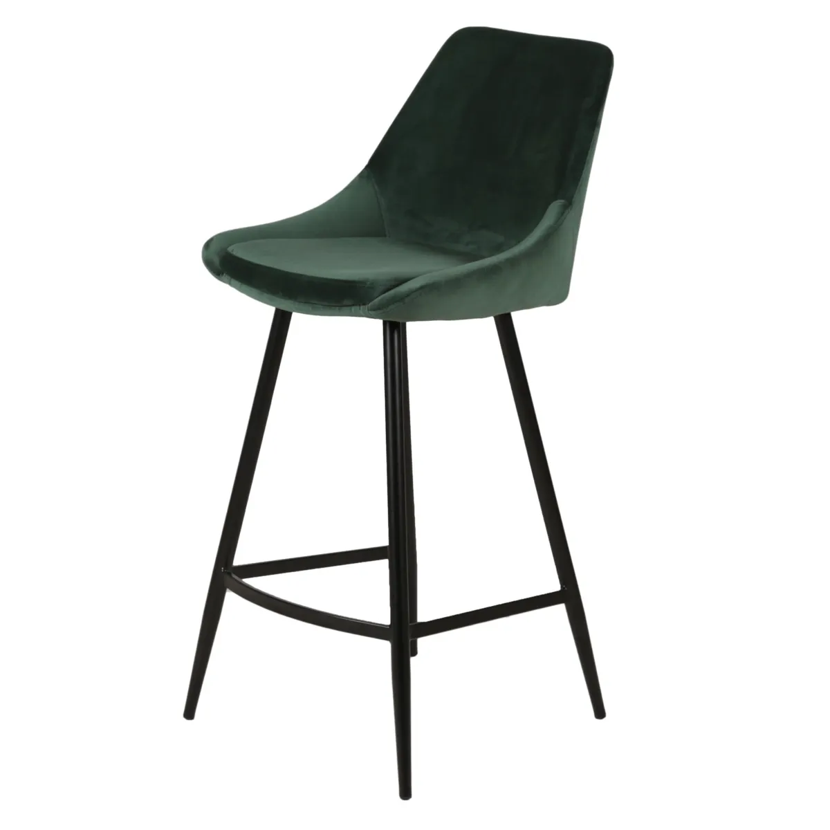 Set di 2 sedie per isola centrale con schienale in velluto (Altezza seduta 67cm) Juno Verde scuro