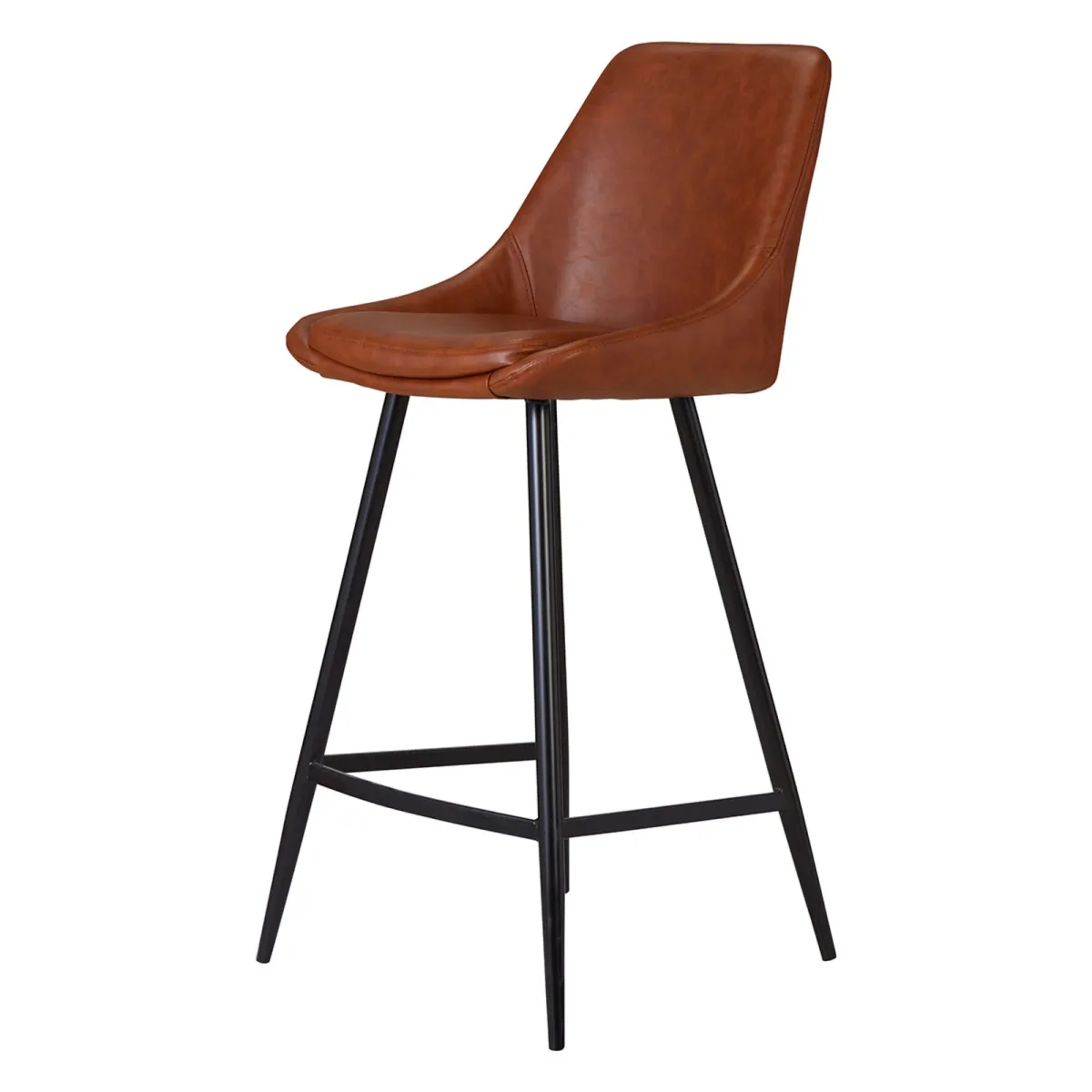 Set di 2 sedie per isola centrale con schienale in similpelle (Altezza seduta 67cm) Juno Marrone scuro