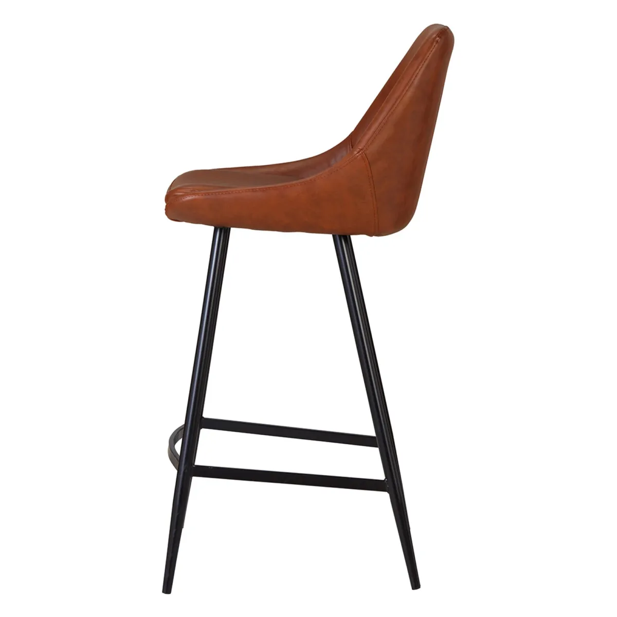 Set di 2 sedie per isola centrale con schienale in similpelle (Altezza seduta 67cm) Juno Marrone scuro