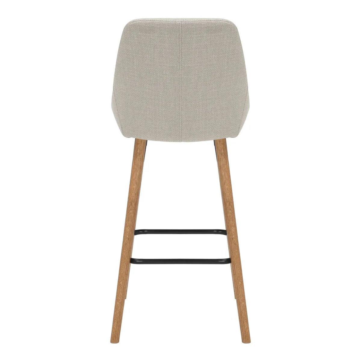 Set di 2 sedie per isola centrale con schienale in tessuto (Altezza seduta 67cm) Juno Crema gambe in rovere