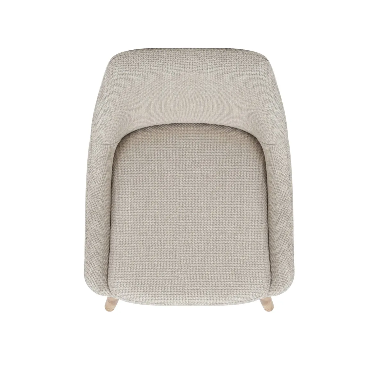 Set di 2 sedie per isola centrale con schienale in tessuto (Altezza seduta 67cm) Juno Crema gambe in rovere