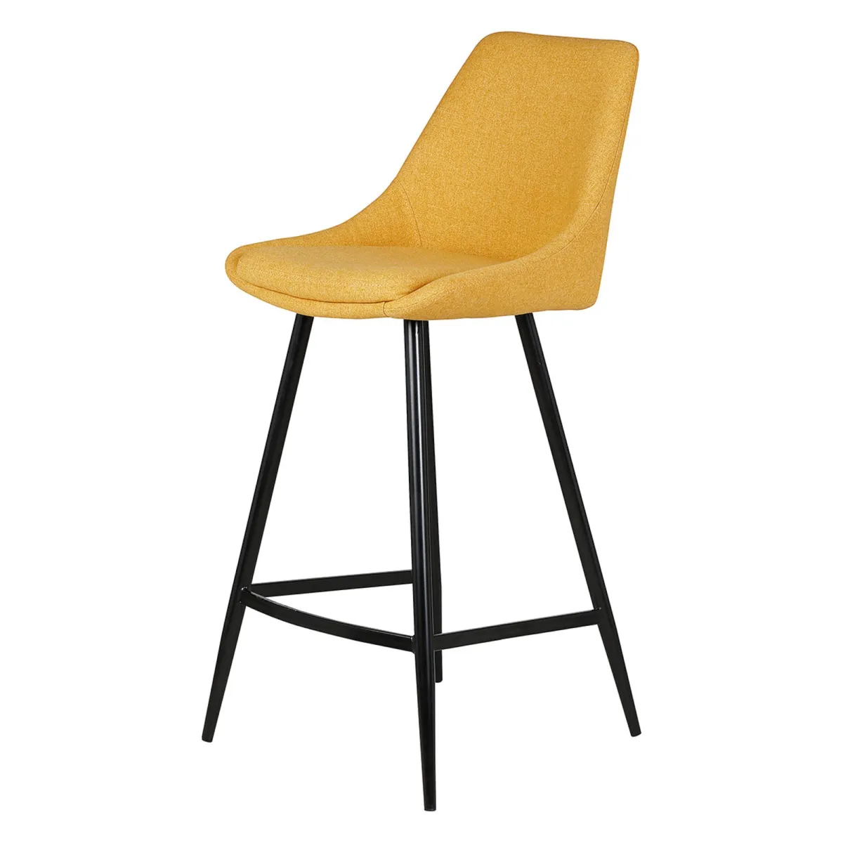 Set di 2 sedie per isola centrale con schienale in tessuto (Altezza seduta 67 cm) Juno Giallo senape