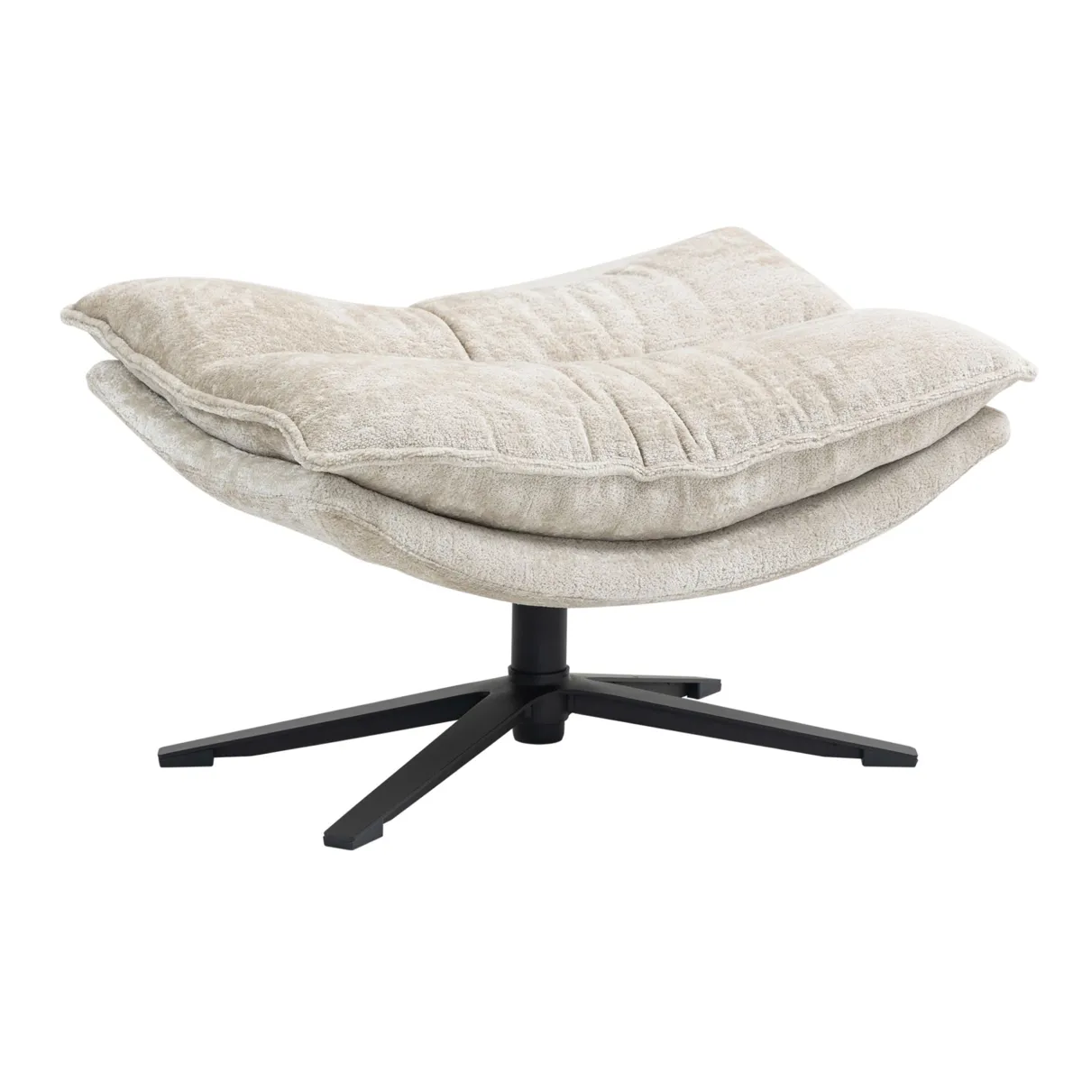 Poggiapiedi in tessuto testurizzato (H45,5 cm) Oblo Beige
