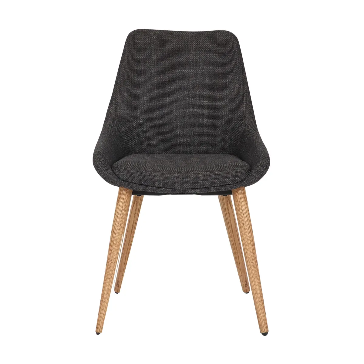 Set di 2 sedie da pranzo in tessuto (seduta 47 cm) Juno Grigio antracite