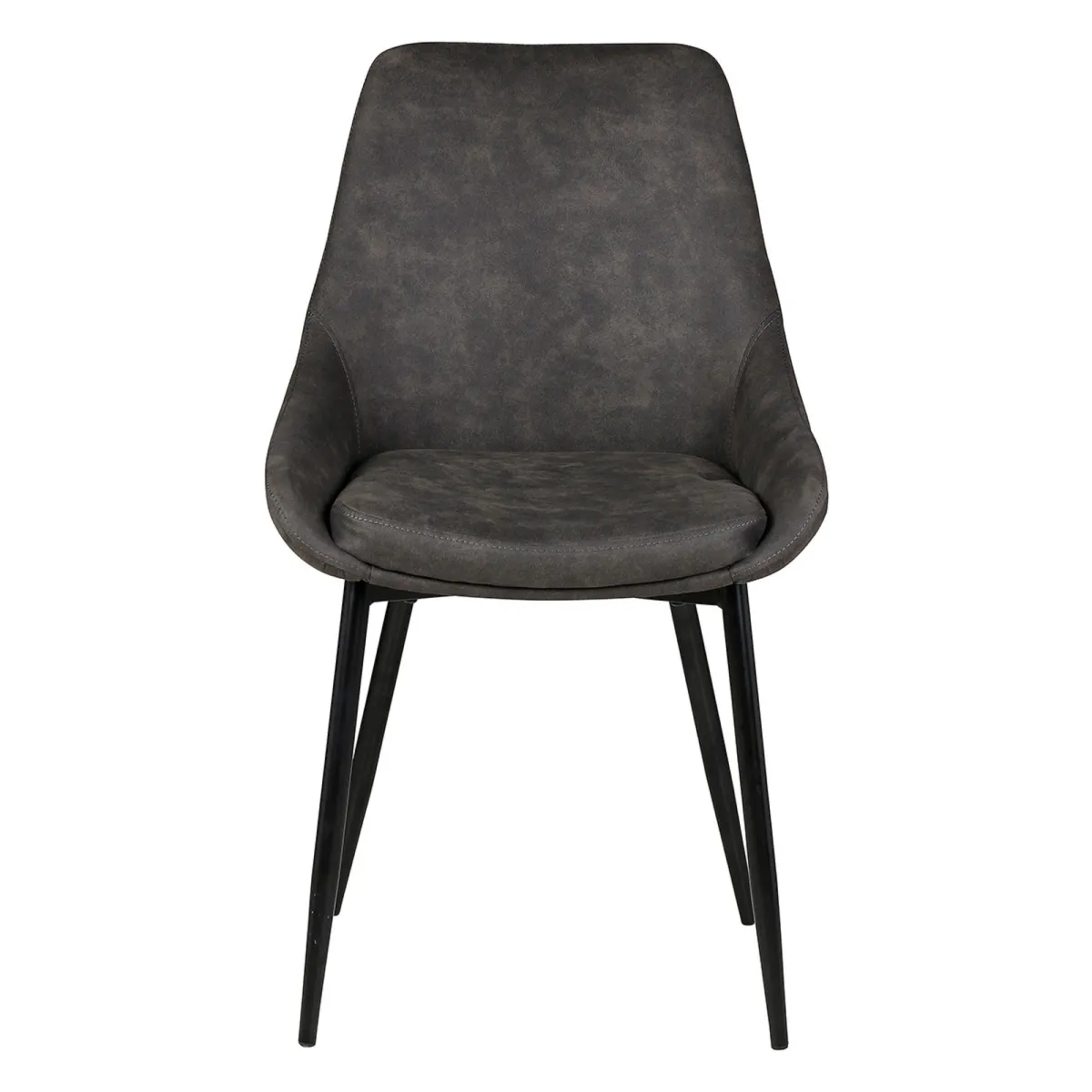 Set di 2 sedie da pranzo in ecopelle (seduta 47 cm) Juno Grigio scuro