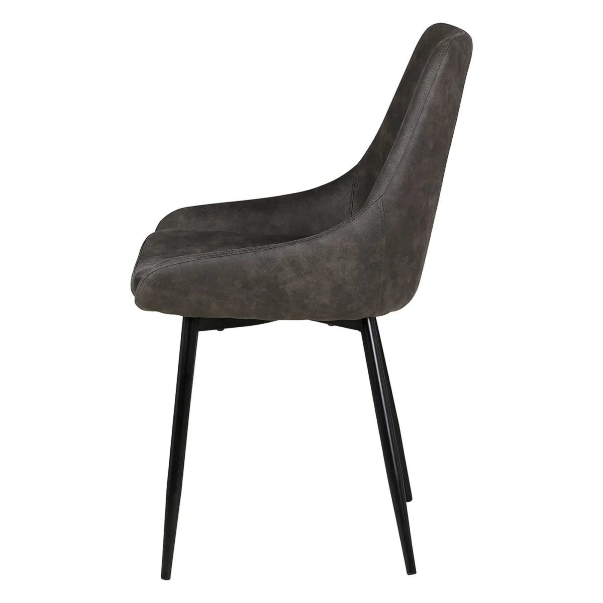 Set di 2 sedie da pranzo in ecopelle (seduta 47 cm) Juno Grigio scuro