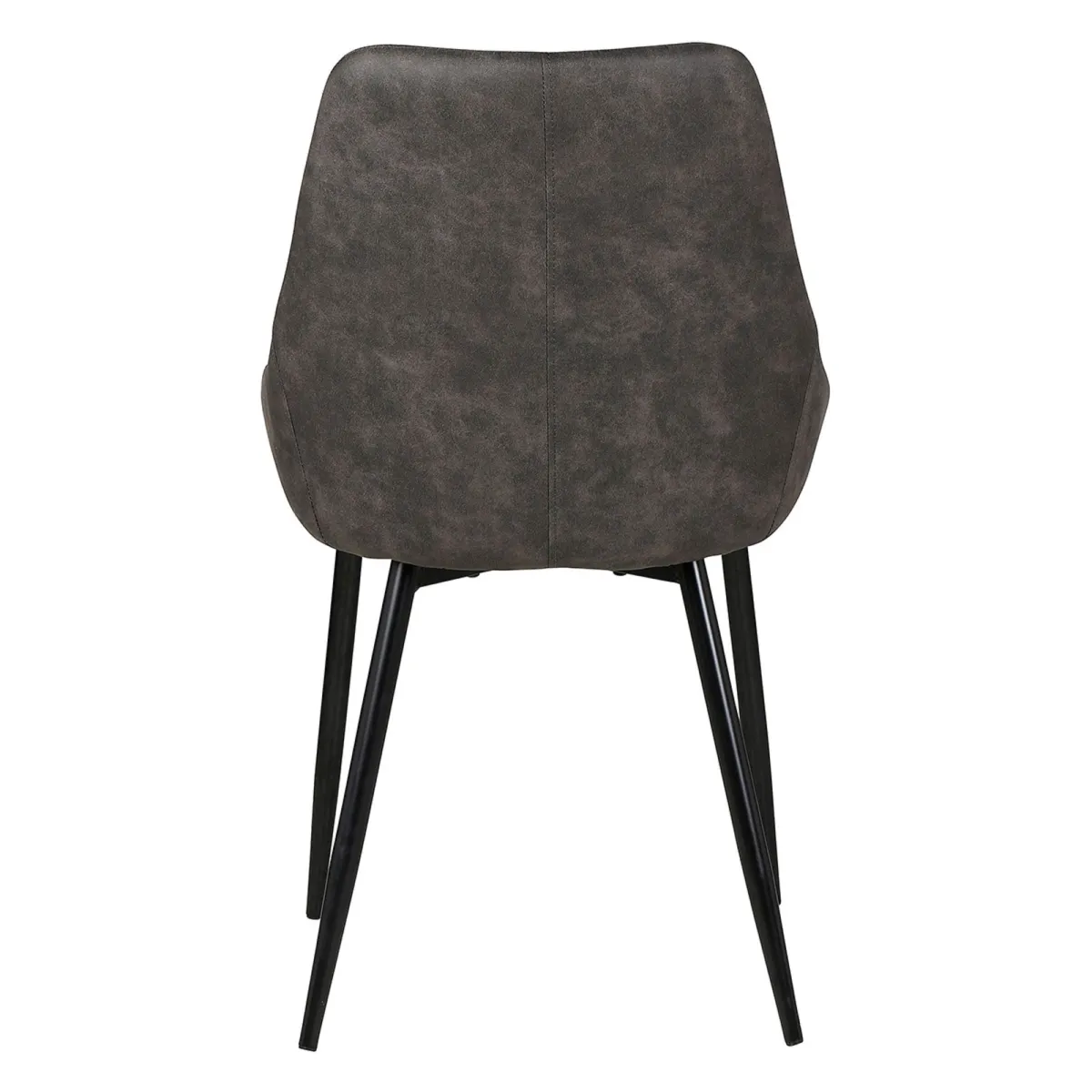 Set di 2 sedie da pranzo in ecopelle (seduta 47 cm) Juno Grigio scuro