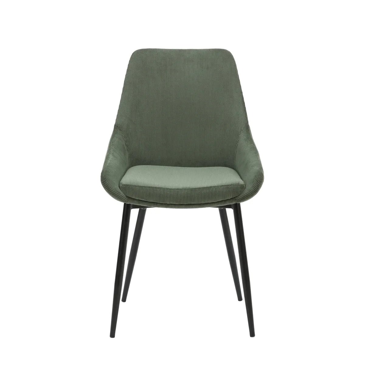 LOT DE 2  Chaise en velours c™telŽ vert kaki - L x P x H : 48 x 55 x 84 cm BARI