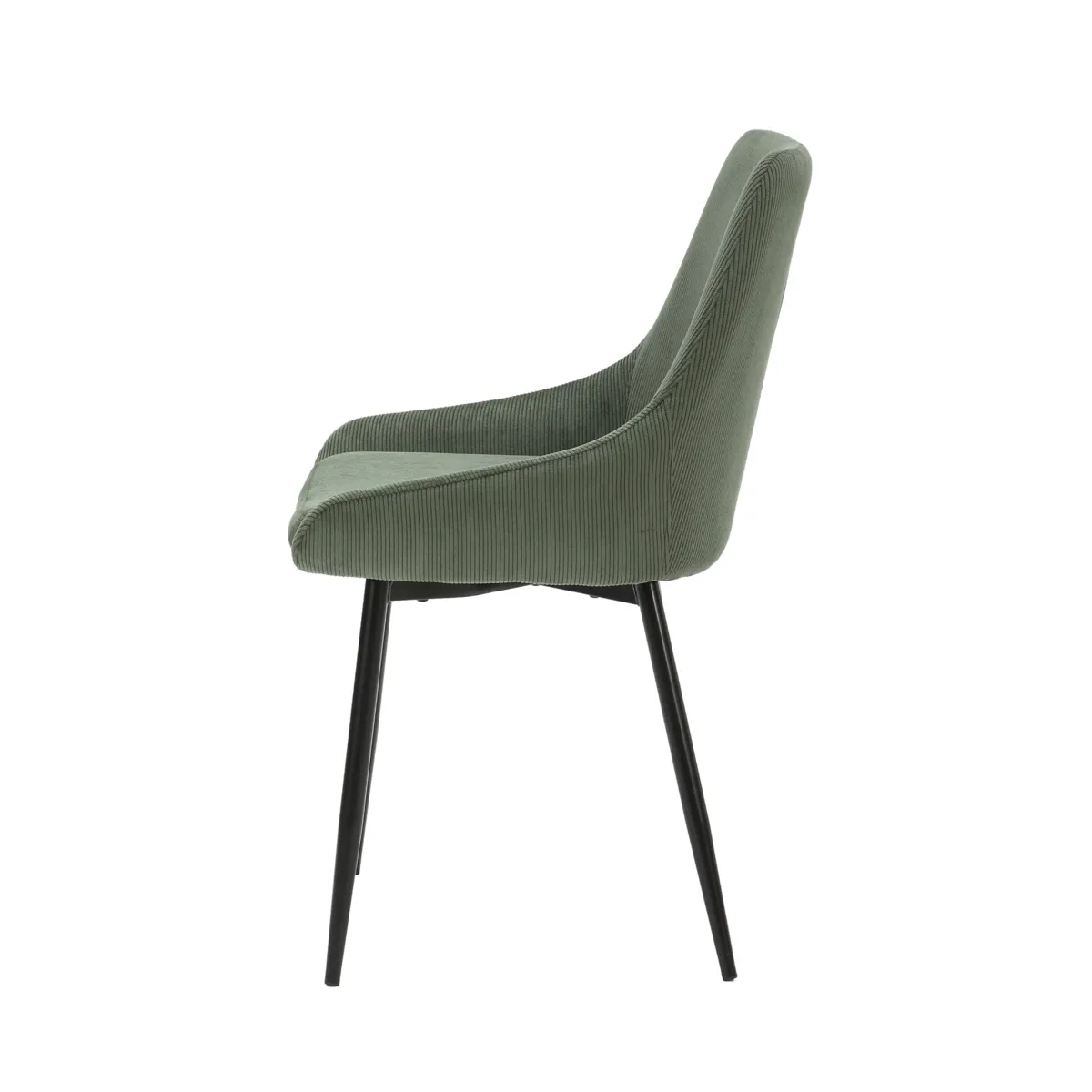 Set di 2 sedie da pranzo in velluto a coste (seduta 47 cm) Juno Verde cachi