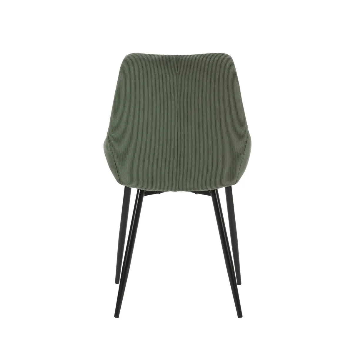 Set di 2 sedie da pranzo in velluto a coste (seduta 47 cm) Juno Verde cachi