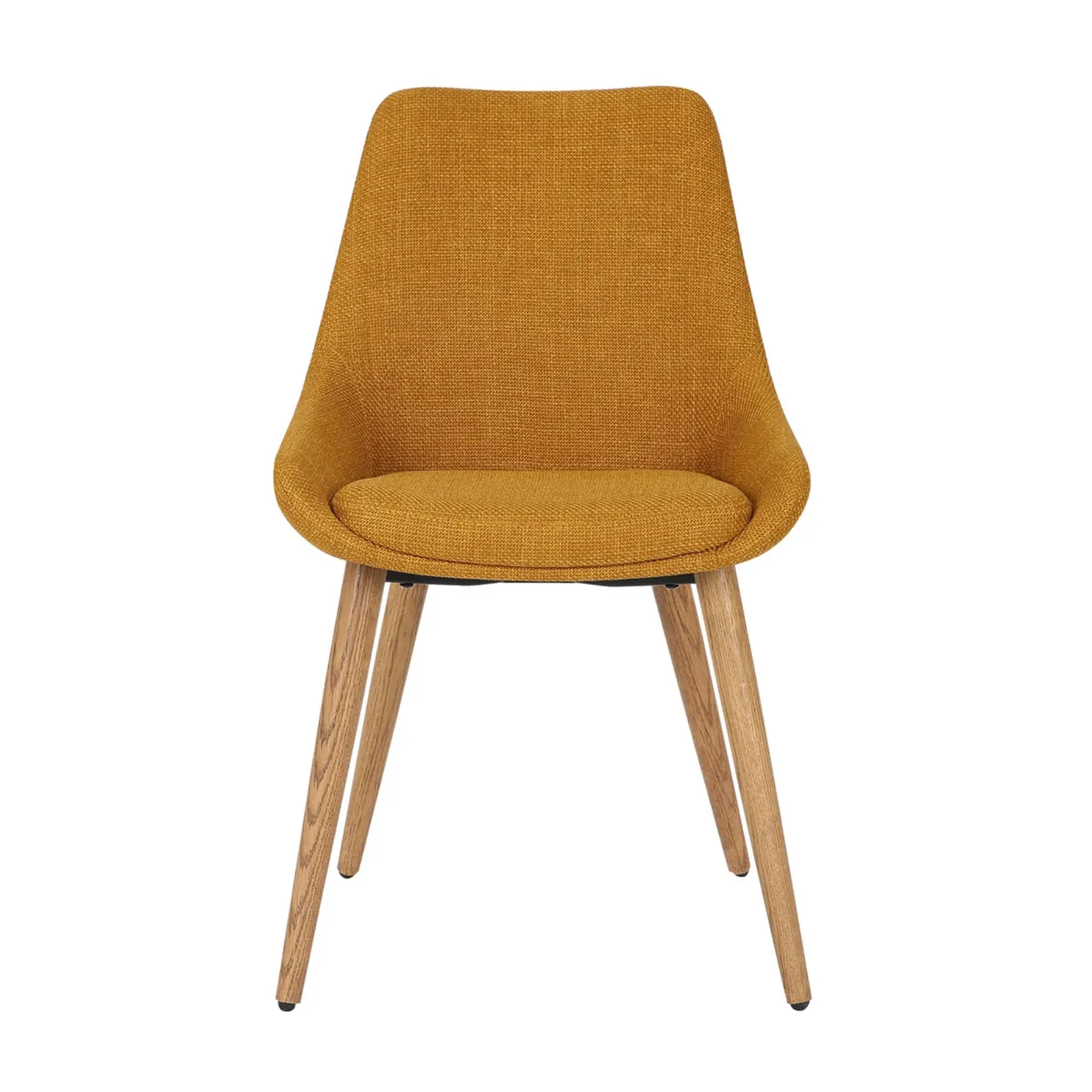 Lot de 2 chaises de salle à manger tissu (Assise 47 cm) Juno Jaune ocre