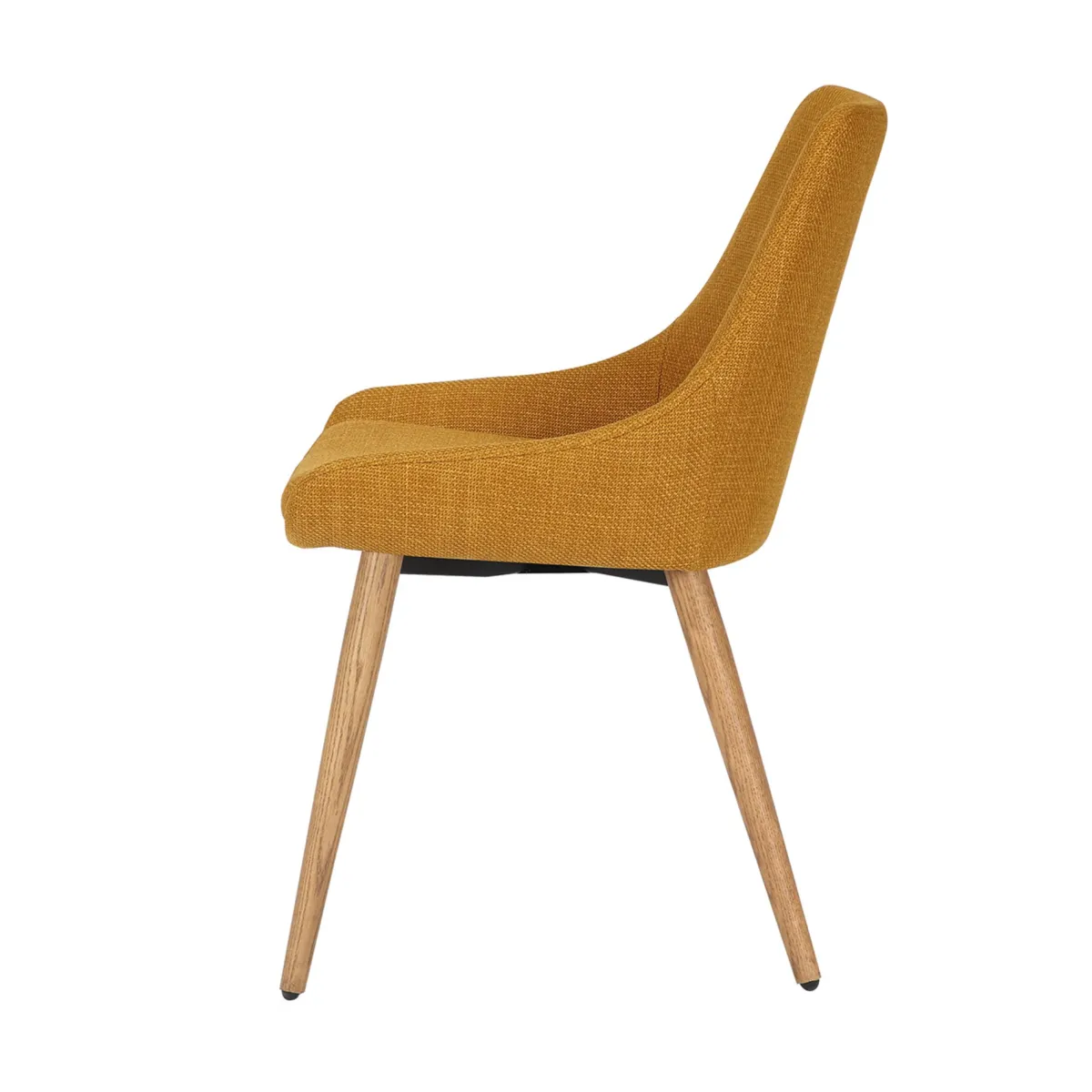 Lot de 2 chaises de salle à manger tissu (Assise 47 cm) Juno Jaune ocre