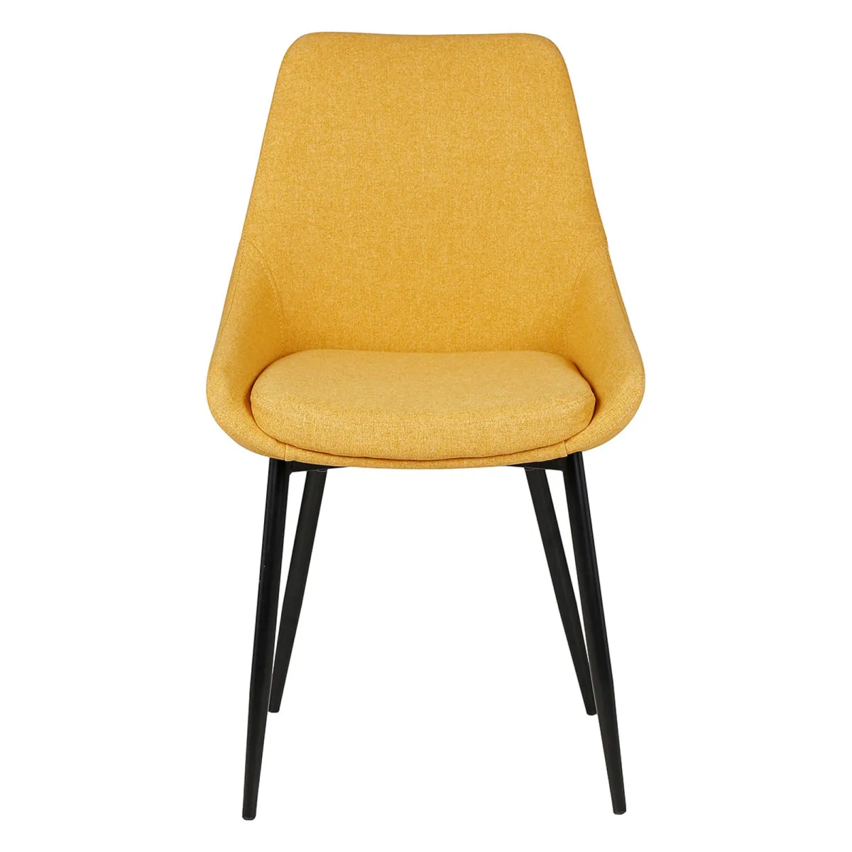 Set di 2 sedie da pranzo in tessuto (seduta 47 cm) Juno Giallo senape