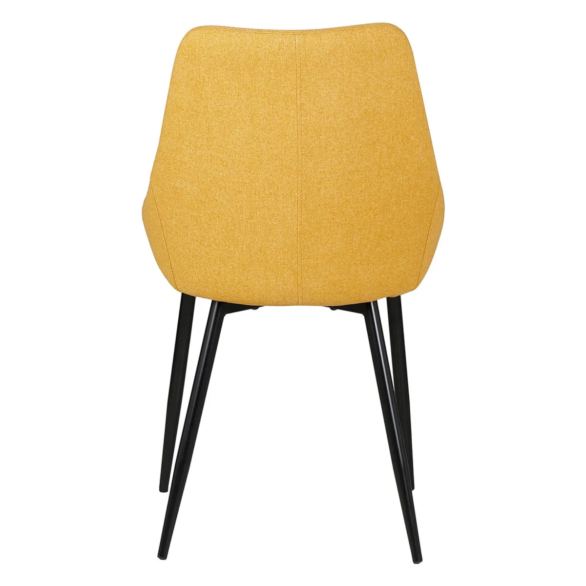 LOT DE 2  Chaise en tissu jaune moutarde - L x P x H : 48 x 55 x 84 cm BARI