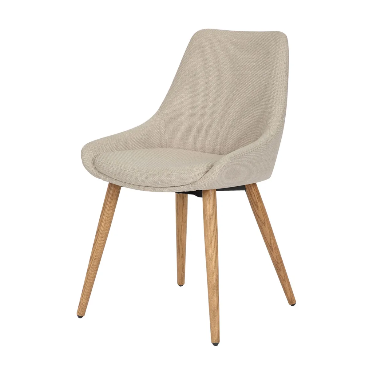 Lot de 2 chaises de salle à manger tissu (Assise 47 cm) Juno Ecru