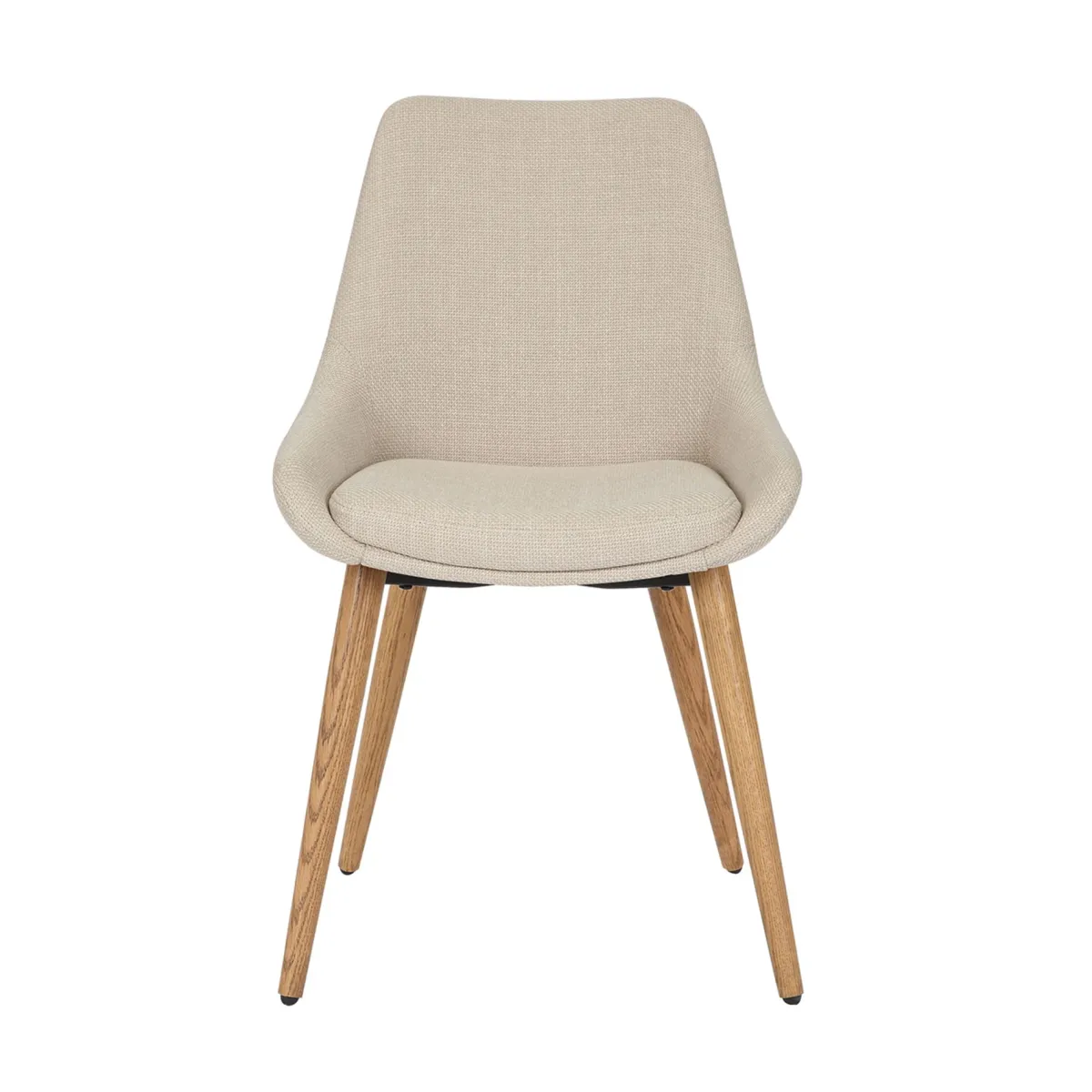 Lot de 2 chaises de salle à manger tissu (Assise 47 cm) Juno Ecru