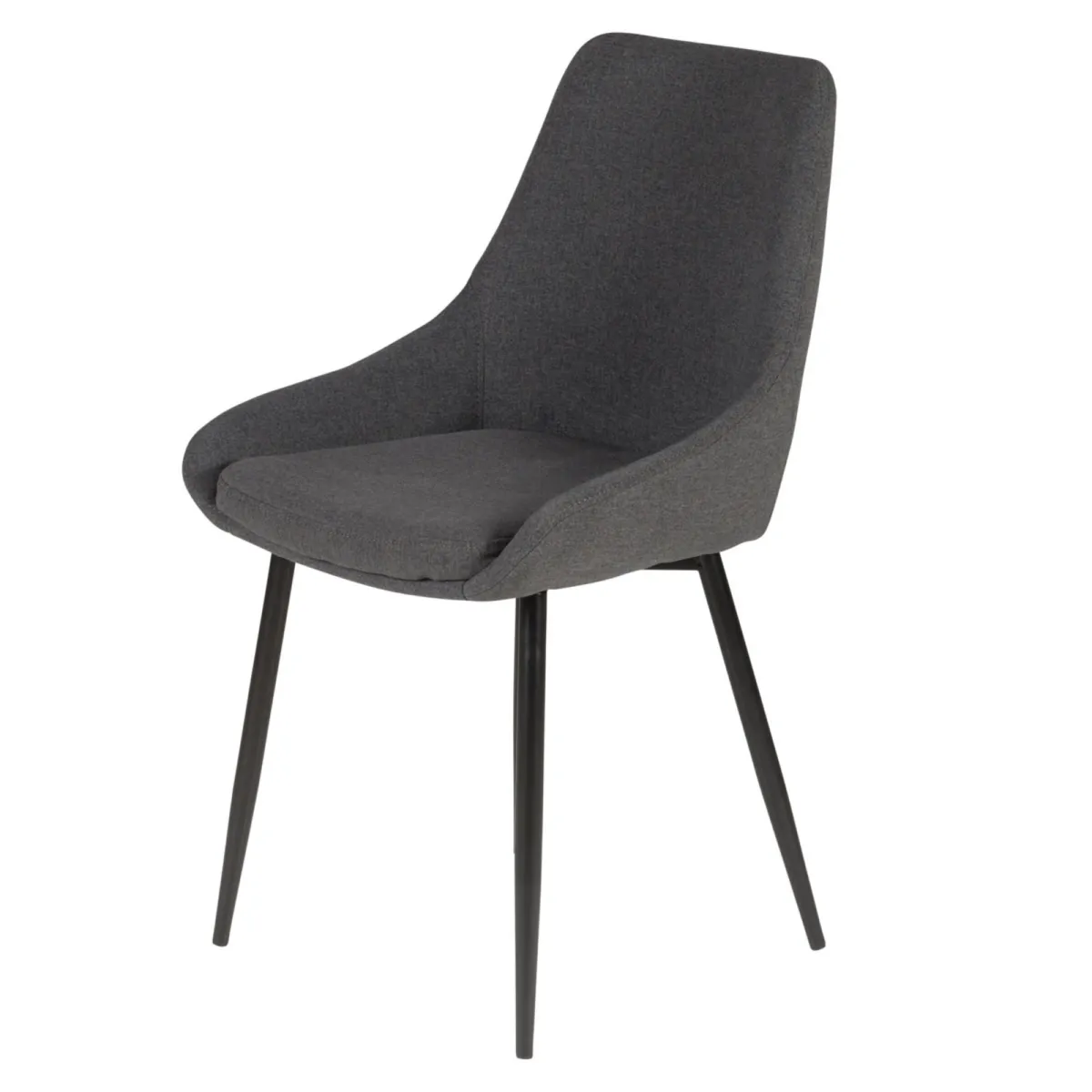 LOT DE 2  Chaise en tissu gris foncŽ - L x P x H : 48 x 55 x 84 cm BARI
