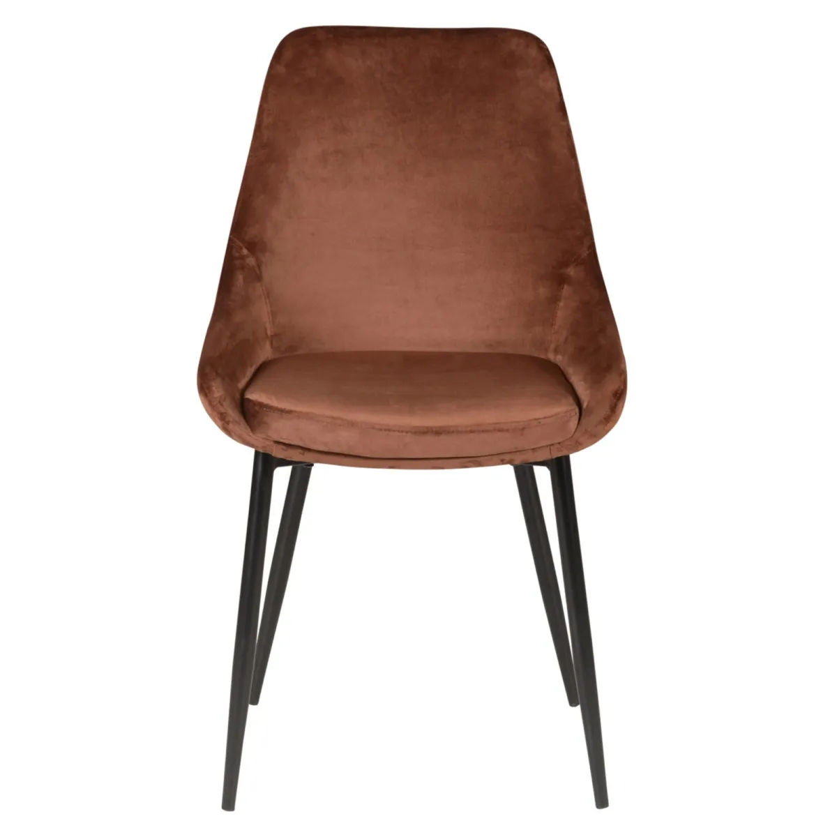 Set di 2 sedie da pranzo in velluto (seduta 47 cm) Juno Marrone