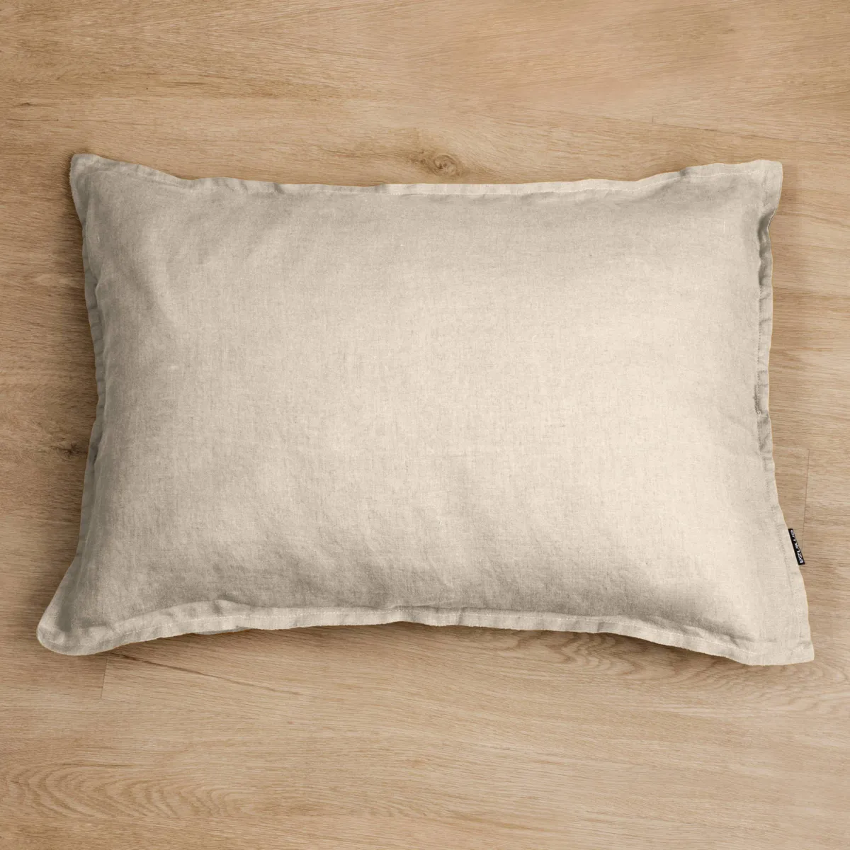 Funda de almohada rectangular en lino lavado (70 cm) Louise Beige 1