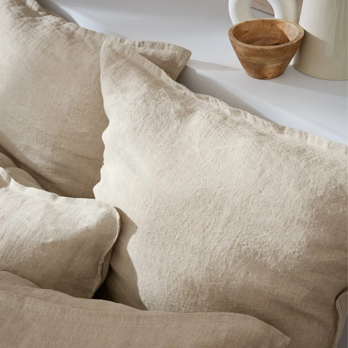 Housse de couette lin lavé (240 cm) Louise Beige 4