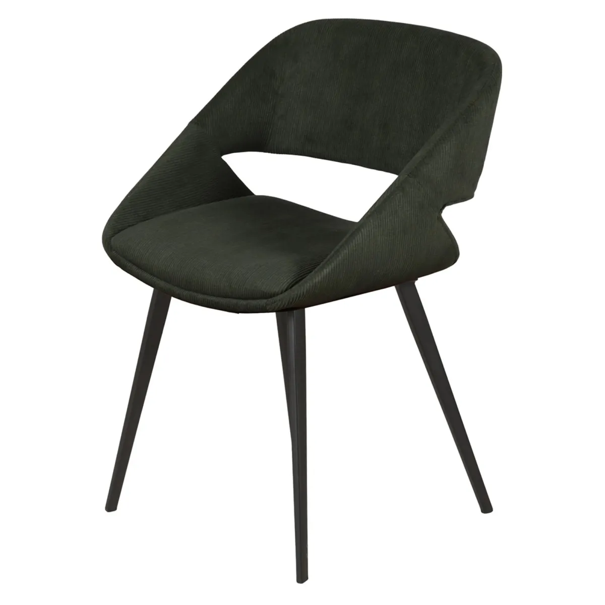 Set di 2 sedie da pranzo in velluto a coste (seduta 49 cm) Orka Verde scuro