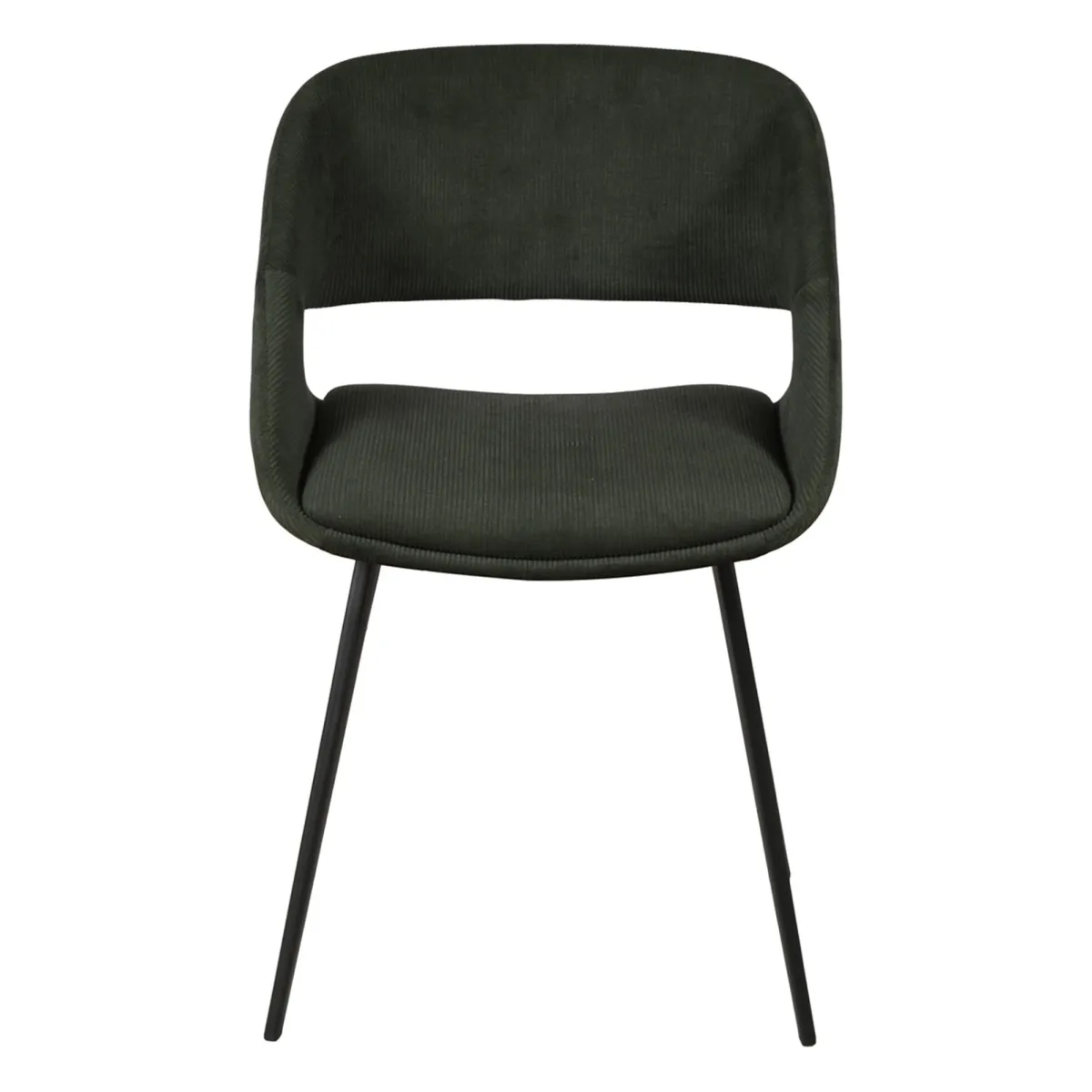 Set di 2 sedie da pranzo in velluto a coste (seduta 49 cm) Orka Verde scuro