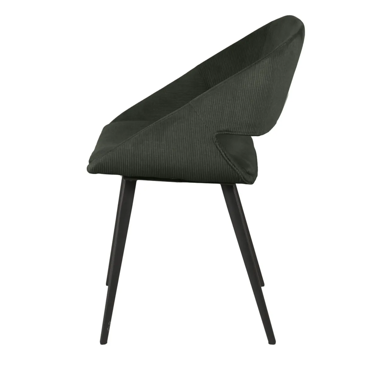 Set di 2 sedie da pranzo in velluto a coste (seduta 49 cm) Orka Verde scuro