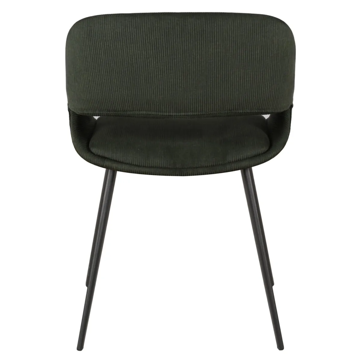 Set di 2 sedie da pranzo in velluto a coste (seduta 49 cm) Orka Verde scuro