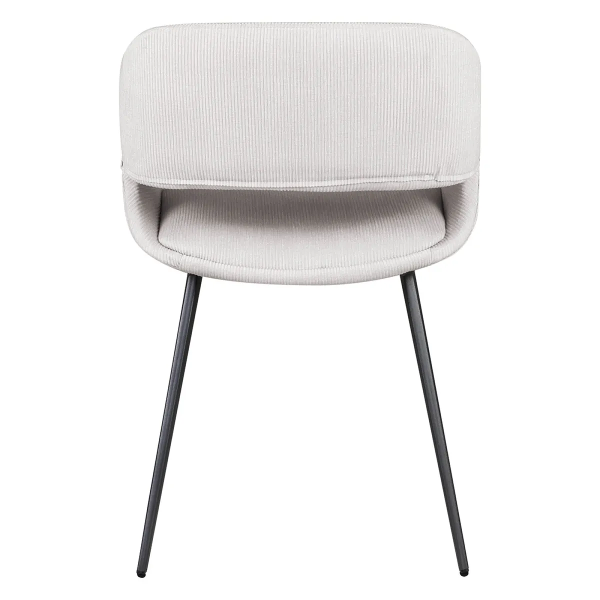 Set di 2 sedie da pranzo in velluto a coste (seduta 49 cm) Orka Ecru