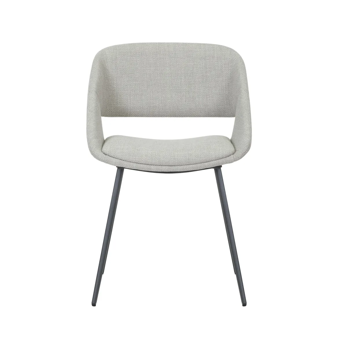 Set di 2 sedie da pranzo in tessuto (seduta 49 cm) Orka Ecru