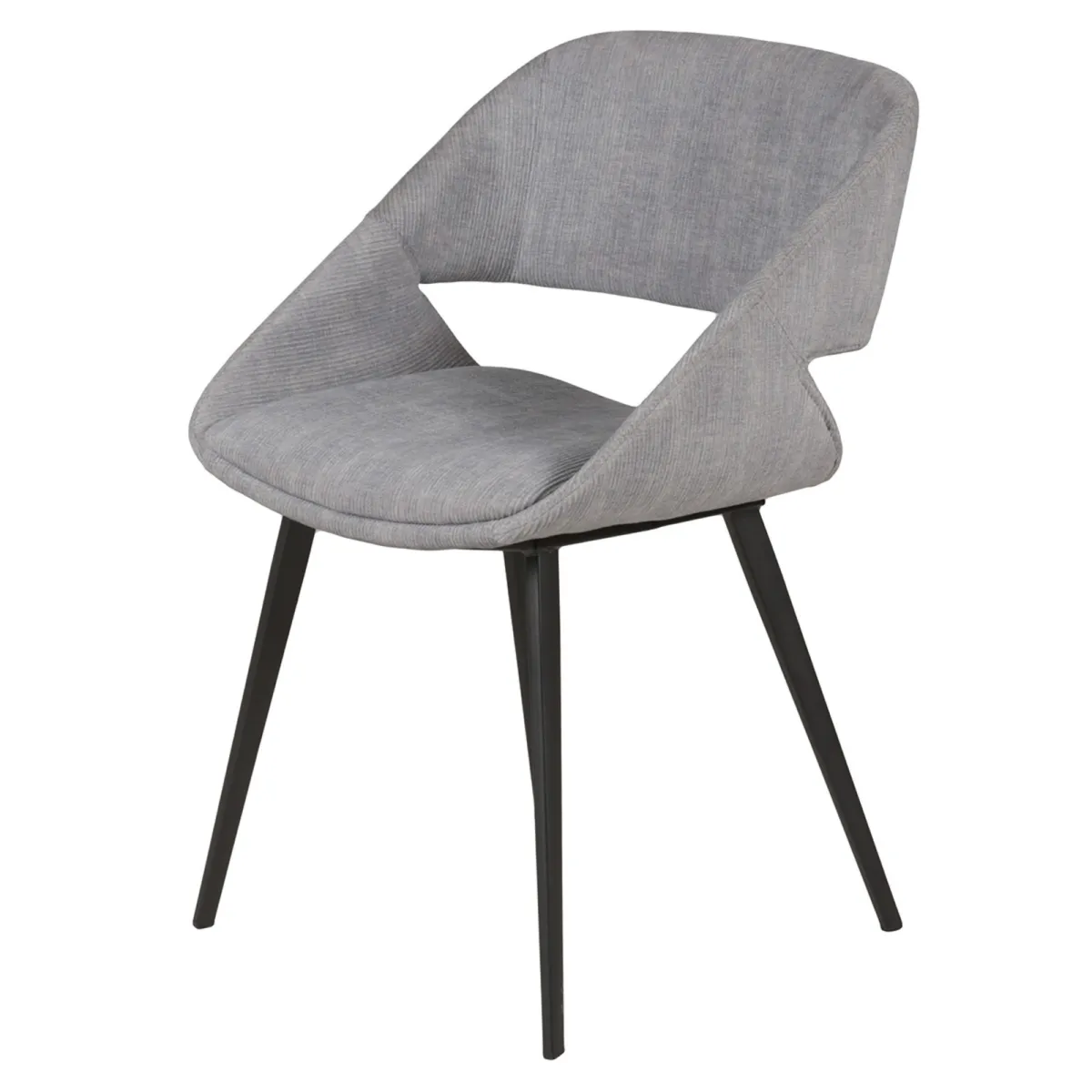 Set di 2 sedie da pranzo in velluto a coste (seduta 49 cm) Orka Grigio chiaro