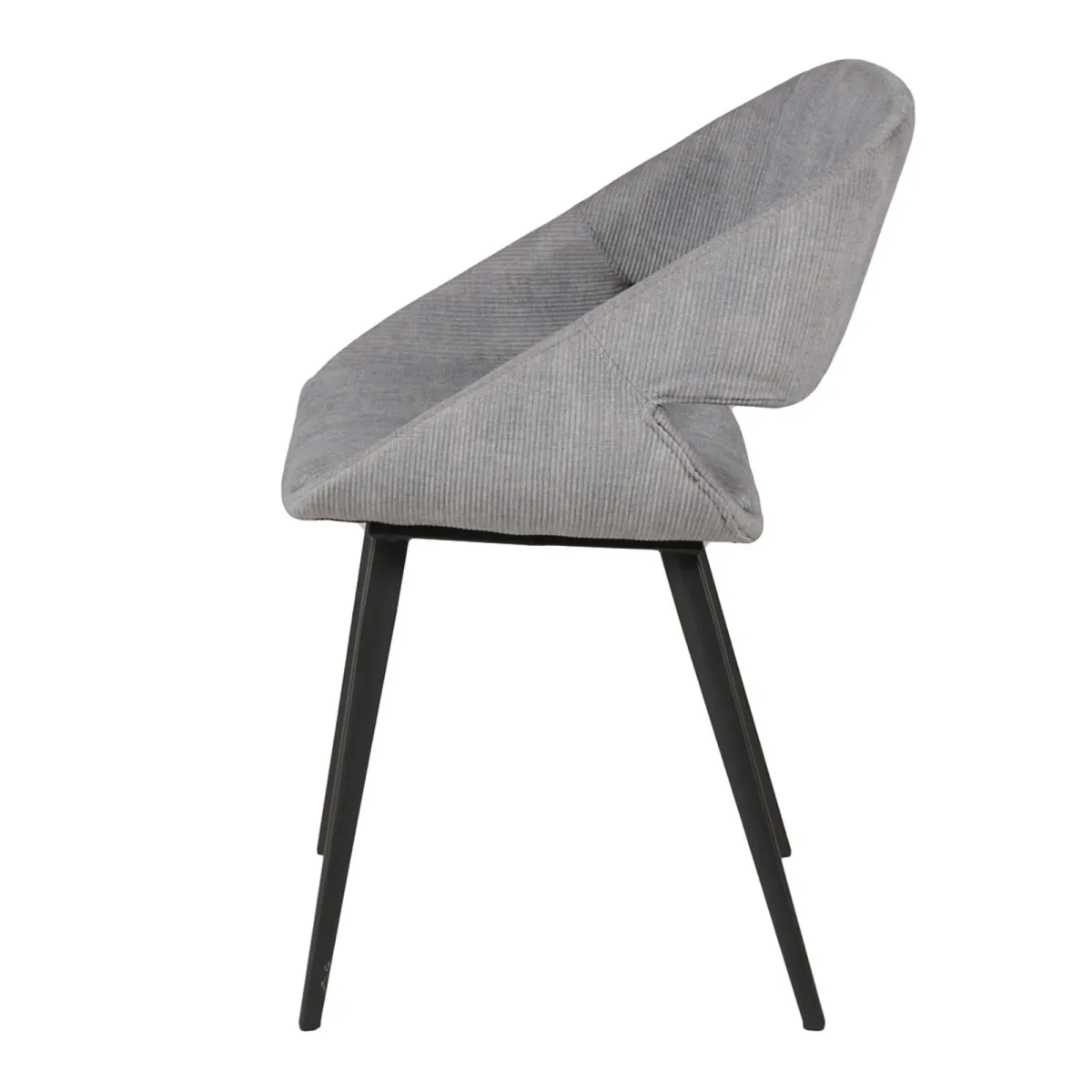 Set di 2 sedie da pranzo in velluto a coste (seduta 49 cm) Orka Grigio chiaro