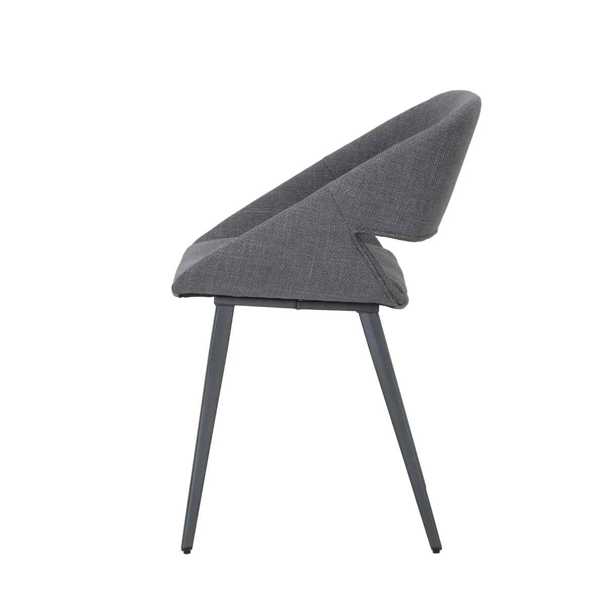 Set di 2 sedie da pranzo in tessuto (seduta 49 cm) Orka Grigio scuro