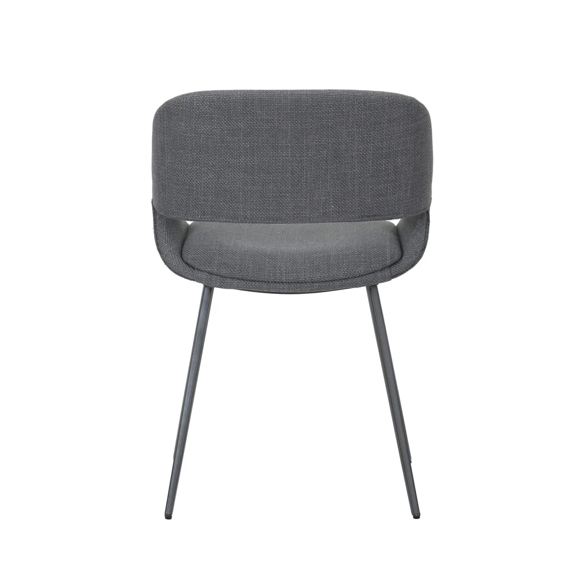 Lot de 2 chaises de salle à manger tissu (Assise 49 cm) Orka Gris foncé