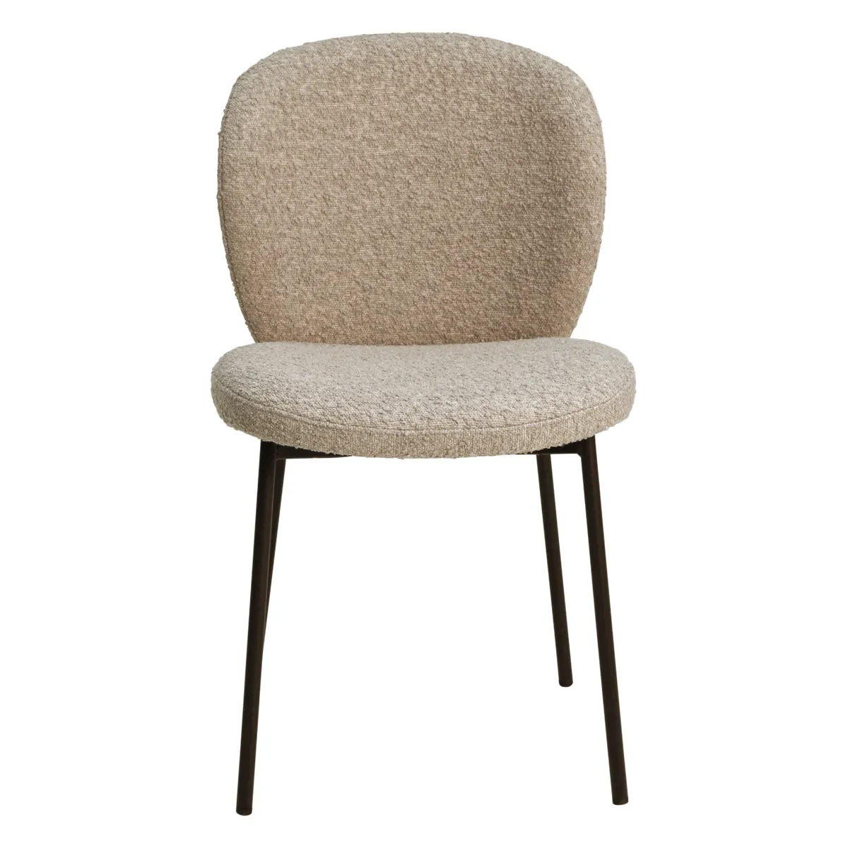 Lot de 2 chaises de salle à manger bouclette (Assise 48,5 cm) Isla Beige sable