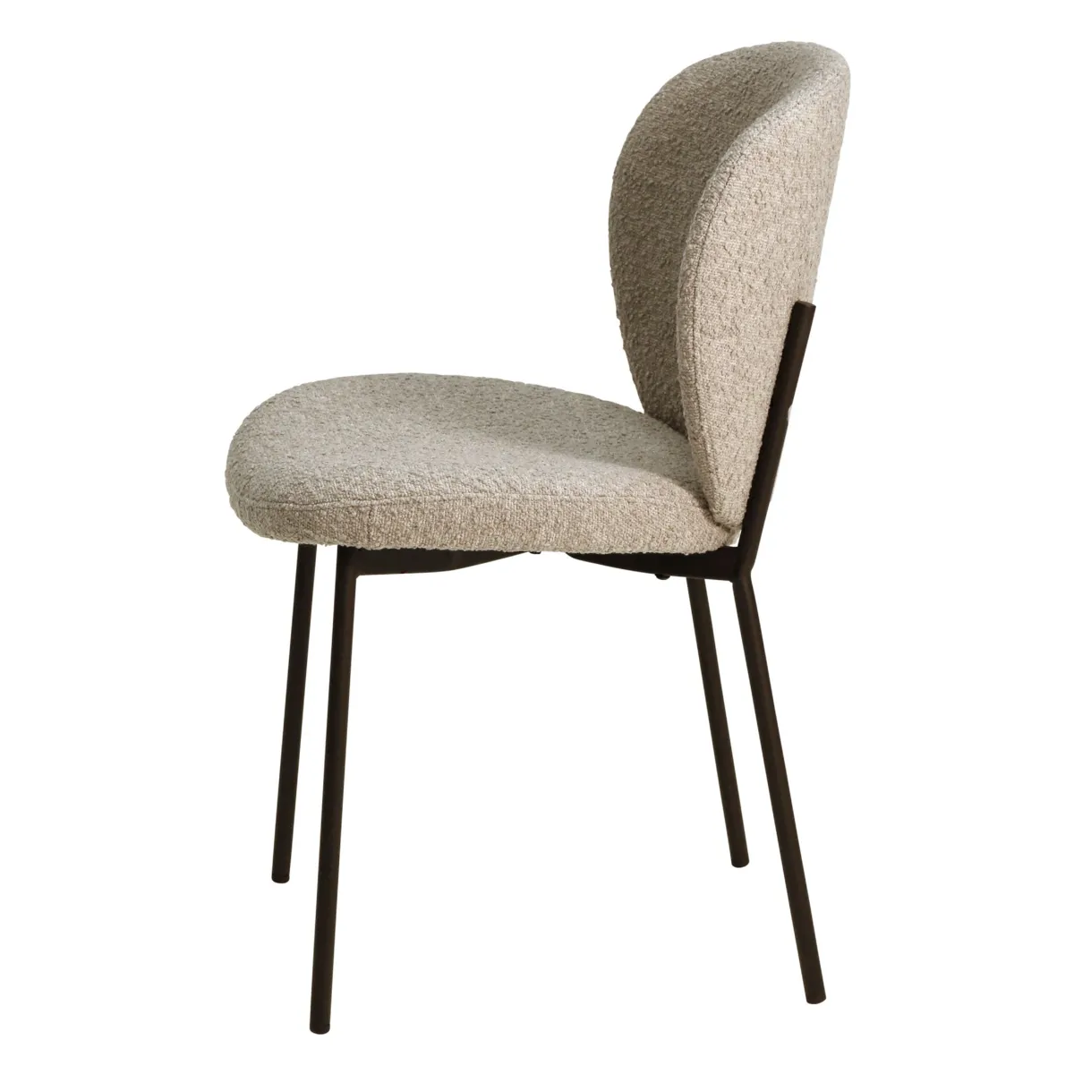 Lot de 2 chaises de salle à manger bouclette (Assise 48,5 cm) Isla Beige sable