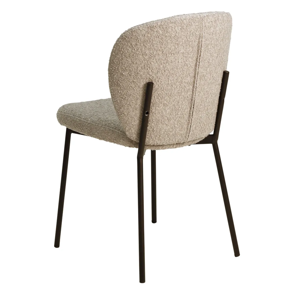Lot de 2 chaises de salle à manger bouclette (Assise 48,5 cm) Isla Beige sable